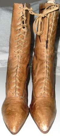 xxM19M Early 1900 tan leather lace up Boots